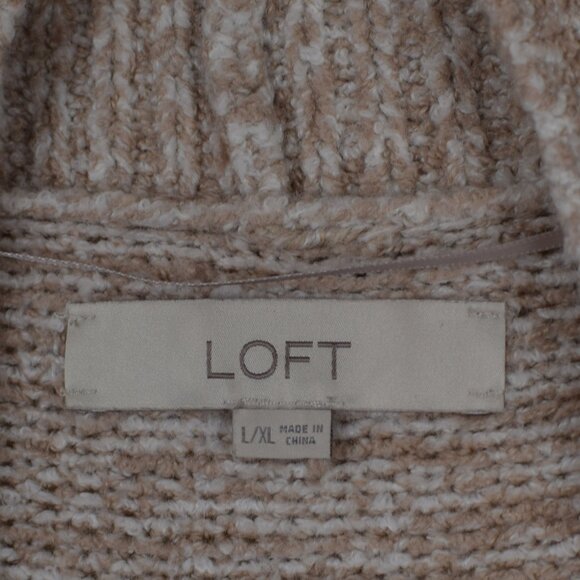 LOFT Womens Lagenlook Long Sleeveless Sweater Vest Tan Cardigan Winter Fall Cozy - Picture 13 of 14